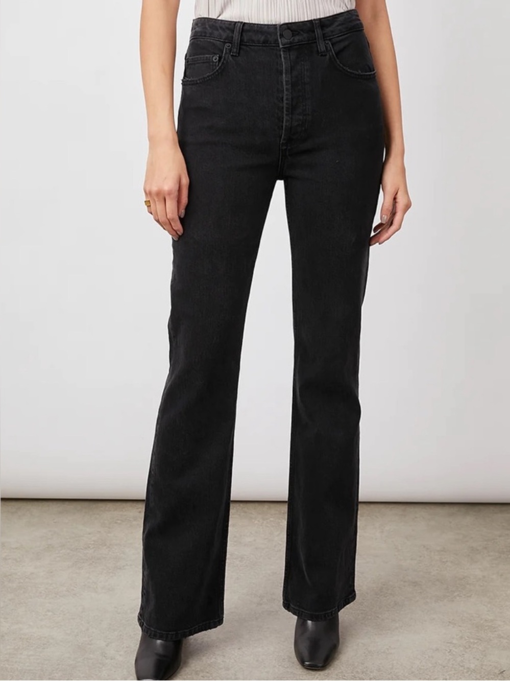 Rails The Sunset High Rise Slim Flare Jeans Size 25 Black Denim Fall Neutral